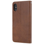 For iPhone XS Max Case 2 in 1 Detachable Magnetic Leather Wallet Mobile Cover with Strap