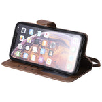 For iPhone XS Max Case 2 in 1 Detachable Magnetic Leather Wallet Mobile Cover with Strap