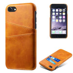 Double Card Slots Case for iPhone 8 / 7 / SE (2022) / SE (2020) 4.7 inch, PU Leather Coated PC Hard Shell Back Cover