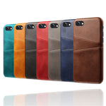 Double Card Slots Case for iPhone 8 / 7 / SE (2022) / SE (2020) 4.7 inch, PU Leather Coated PC Hard Shell Back Cover