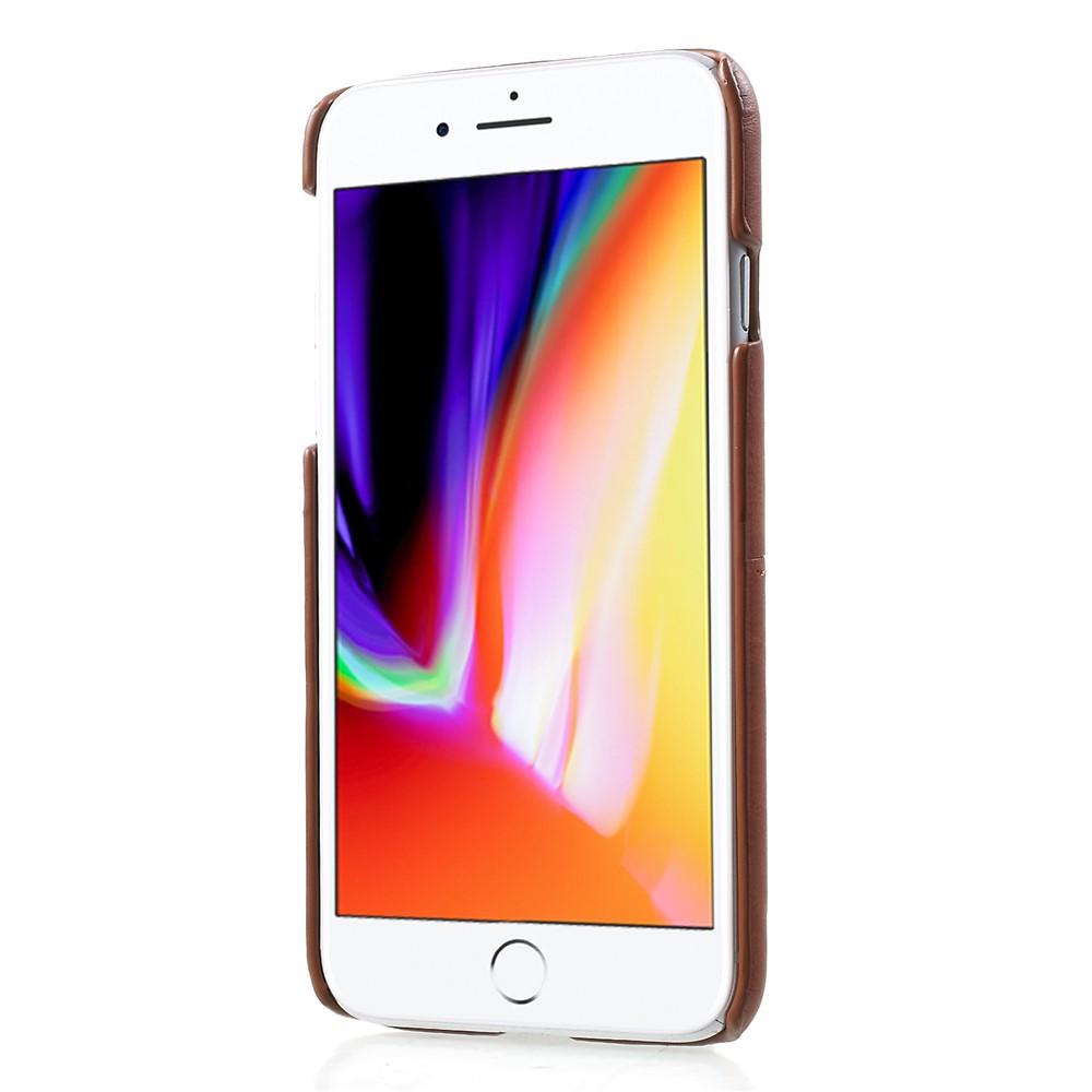 Dobbelt Kortplads PU Læderbelagt PC Hard Tilbehørs Cover til iPhone 7/8/SE (2020)/SE (2022) 4.7 tommer