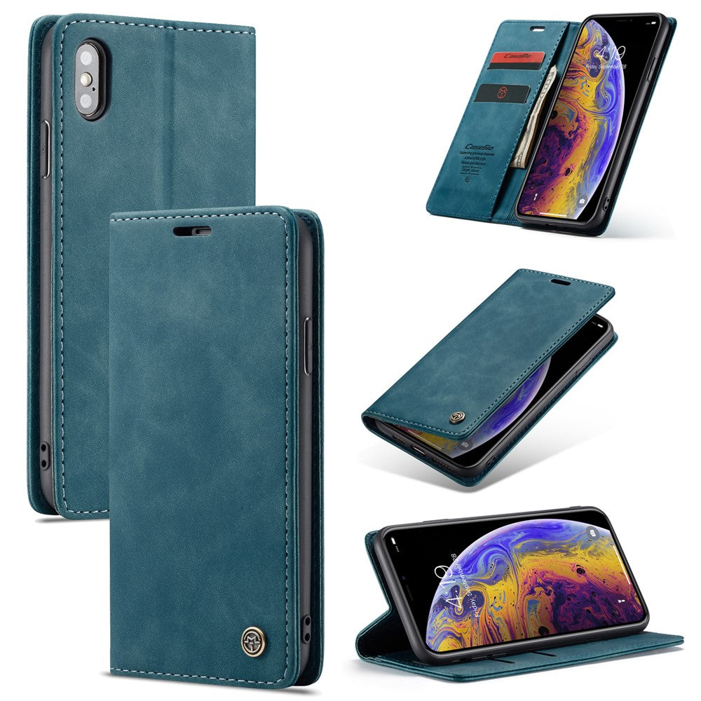 CASEME 013 Series PU Leather Wallet Mobile Phone Shell with Stand for iPhone XS Max 6.5 inch