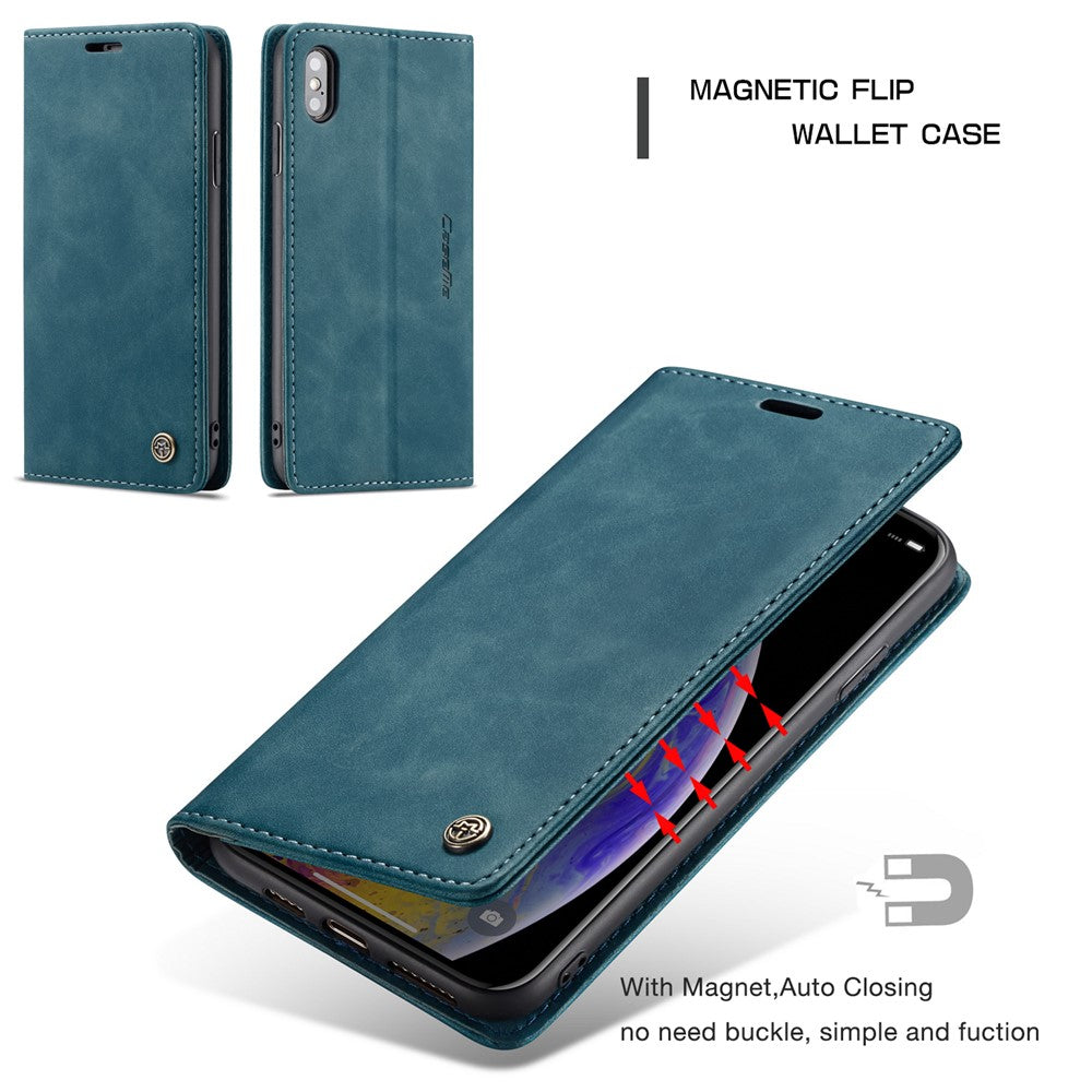 CASEME 013 Series PU Leather Wallet Mobile Phone Shell with Stand for iPhone XS Max 6.5 inch