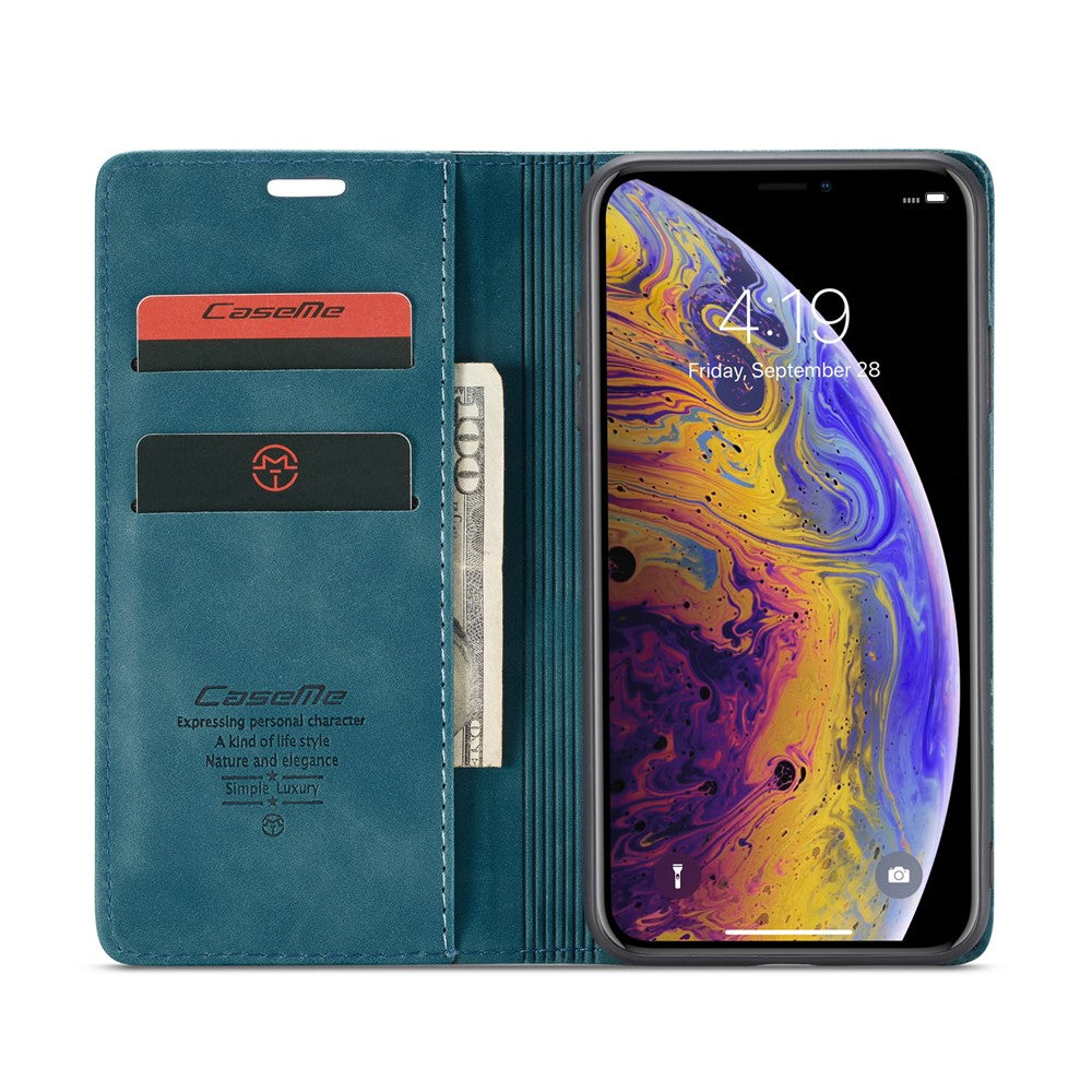 CASEME 013 Series PU Leather Wallet Mobile Phone Shell with Stand for iPhone XS Max 6.5 inch