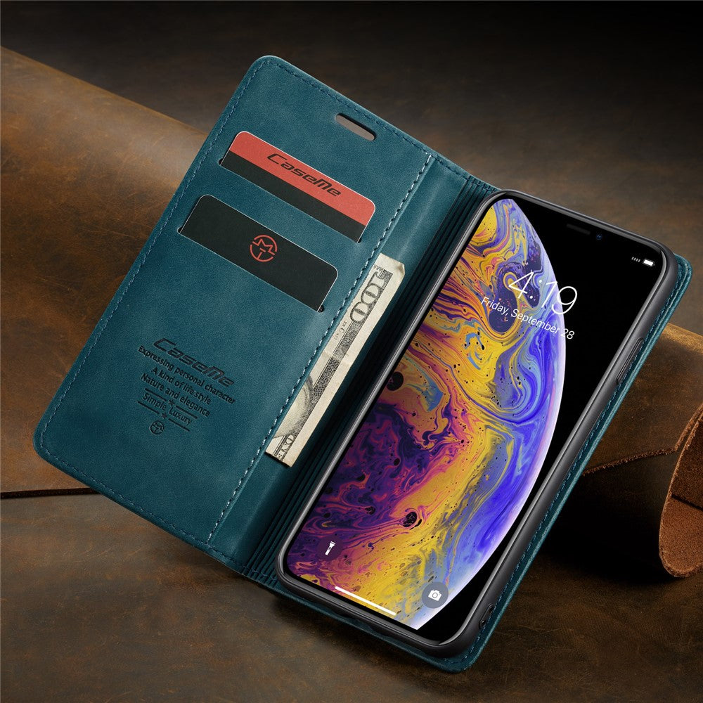 CASEME 013 Series PU Leather Wallet Mobile Phone Shell with Stand for iPhone XS Max 6.5 inch