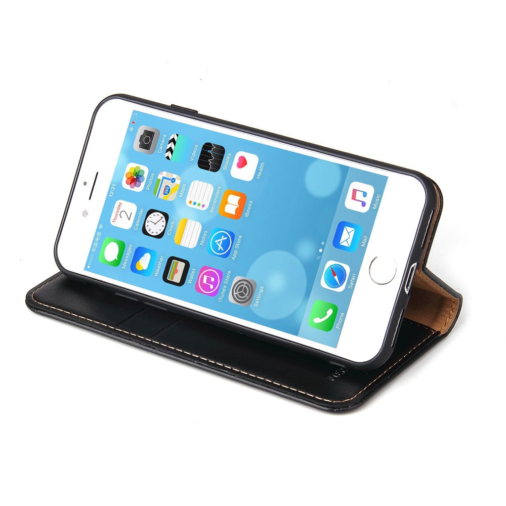 Auto-absorbed PU Leather Wallet Stand Case for iPhone 8/7/SE (2020)/SE (2022)