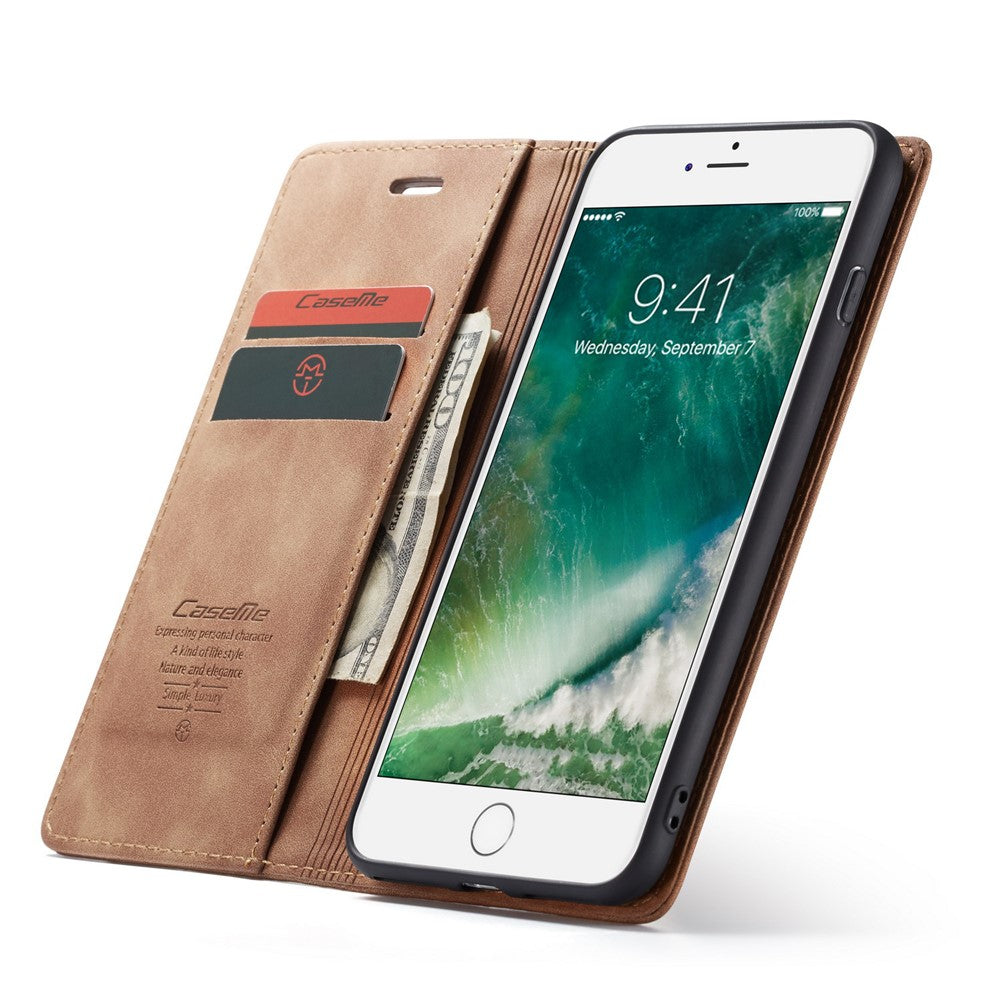CASEME 013 Series Auto-absorbed PU Leather Wallet Stand Case for iPhone 7 Plus  / 8 Plus 5.5 inch