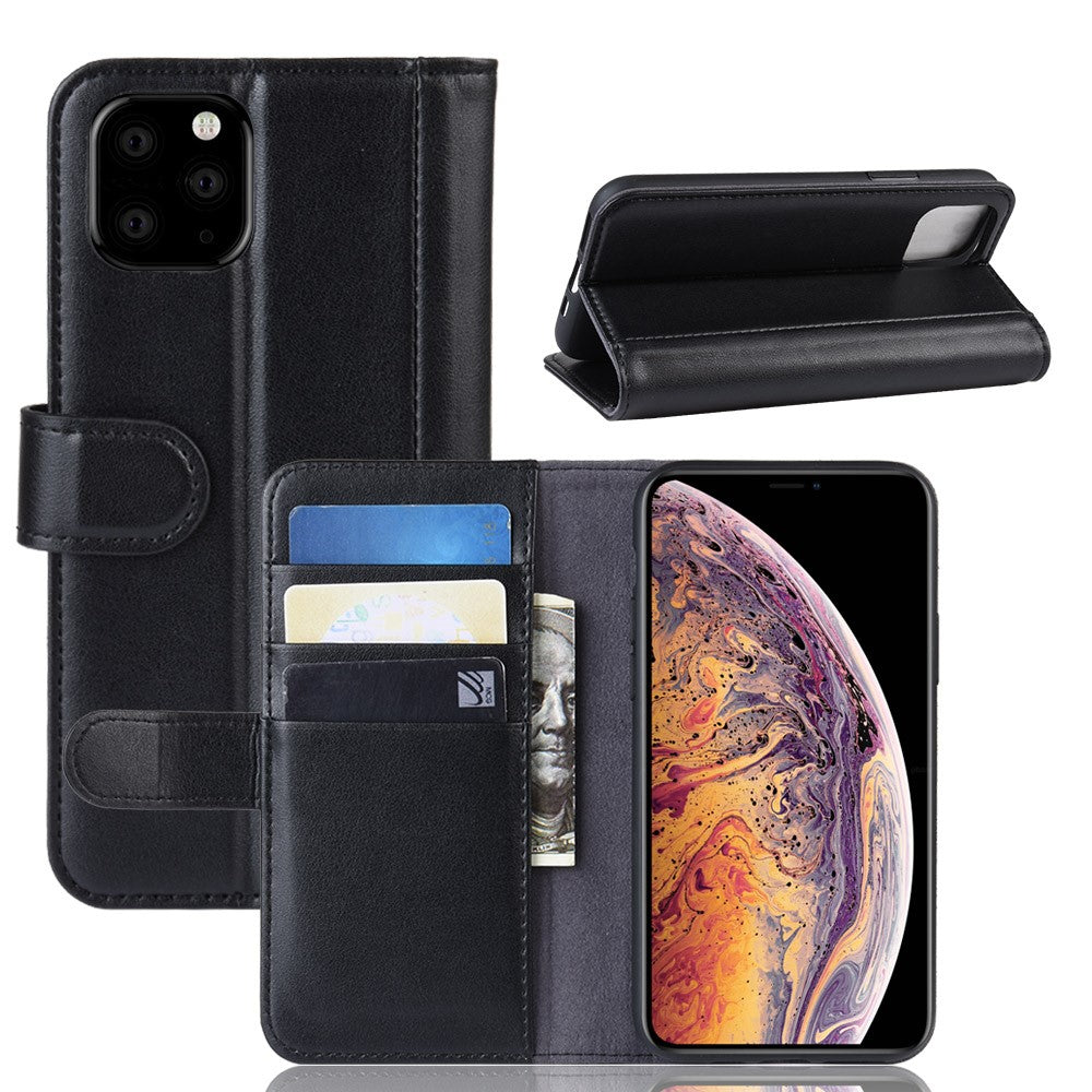 iPhone 11 Pro Max mobilskal Äkta Splitläder Plånbok Mobilskal Stativ