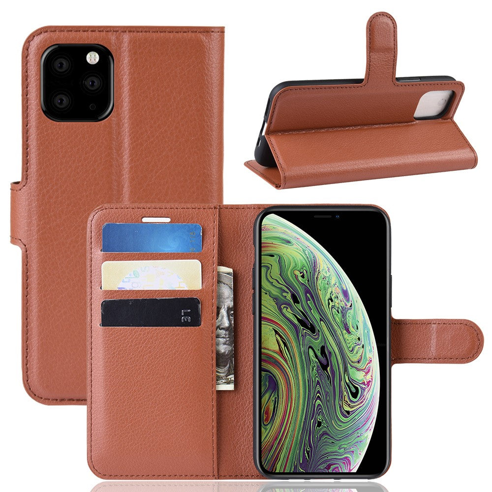 Litchi Skindpung Læder Stand Case til iPhone 11 Pro 5,8 tommer (2019)
