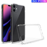 50Pcs/Pack Clear Acrylic + TPU Hybrid Phone Shell for iPhone 11 Pro Max 6.5 inch (2019)
