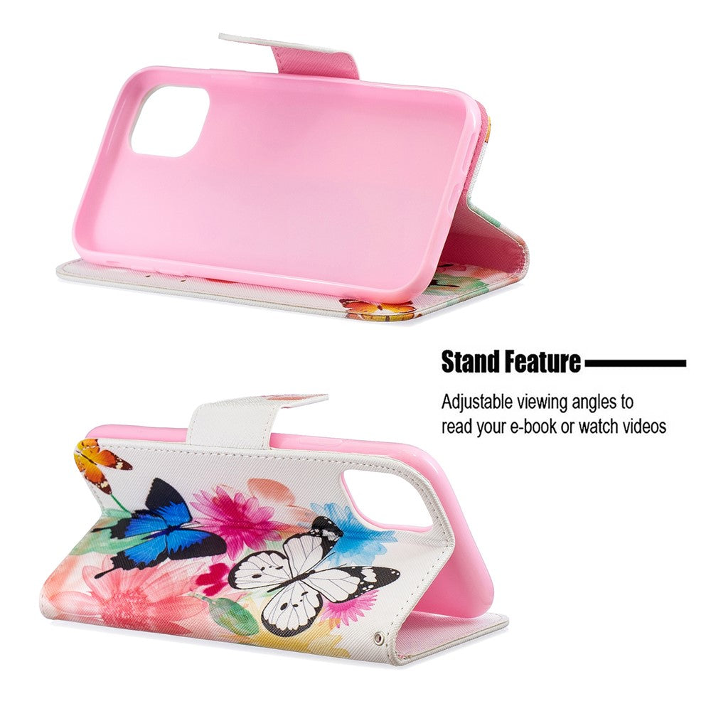 Printing Style Leather Wallet Phone Covering Case for iPhone 11 6.1 inch (2019)