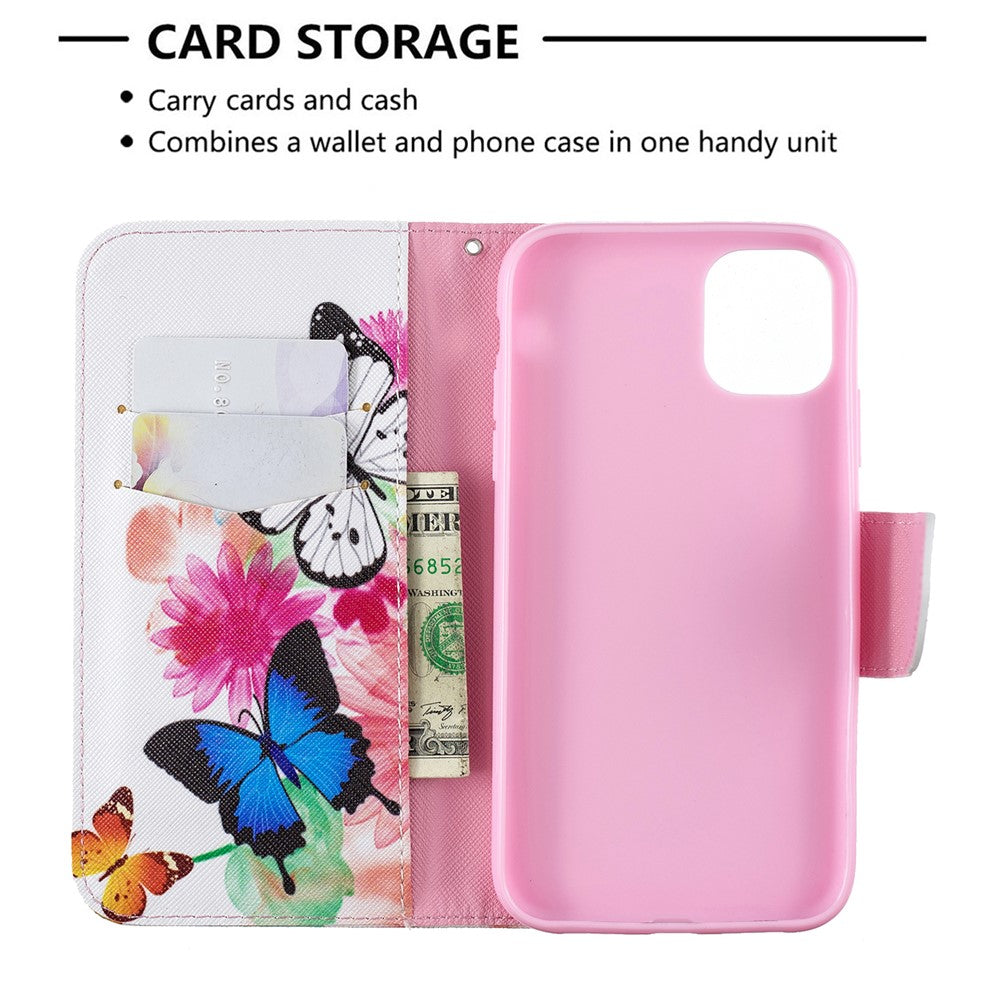 Printing Style Leather Wallet Phone Covering Case for iPhone 11 6.1 inch (2019)