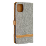 Jeans Cloth Wallet Stand Leather Cell Phone Shell for iPhone 11 Pro Max 6.5 inch (2019)