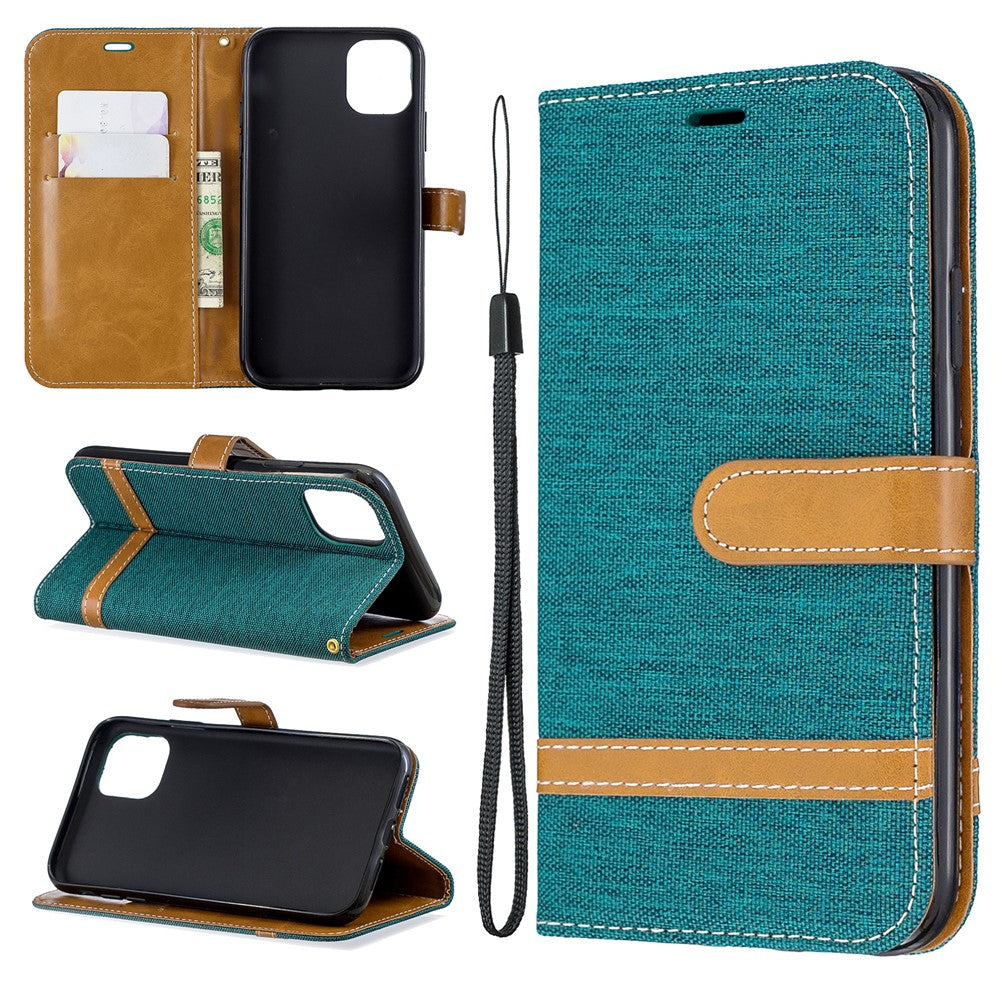 Jean Cloth PU Leather Phone Cover for iPhone 11 6.1 inch (2019)