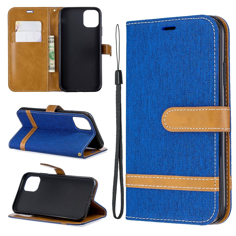 Jean Cloth PU Leather Phone Cover for iPhone 11 6.1 inch (2019)