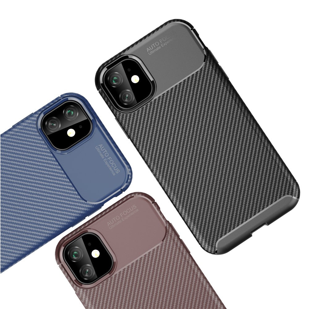 Carbon Fiber Texture Drop-proof TPU Phone Case for iPhone 11 6.1 inch (2019)