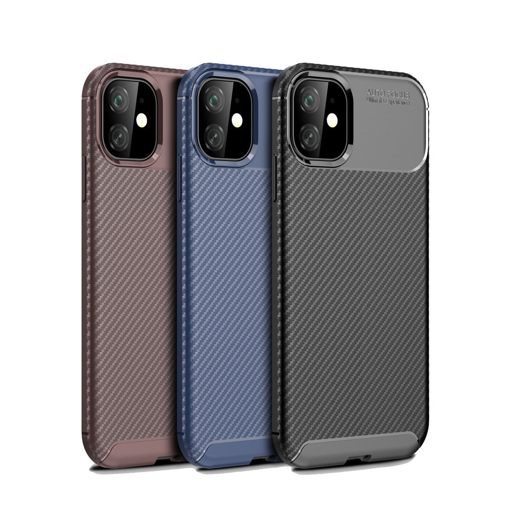 Carbon Fiber Texture Drop-proof TPU Phone Case for iPhone 11 6.1 inch (2019)