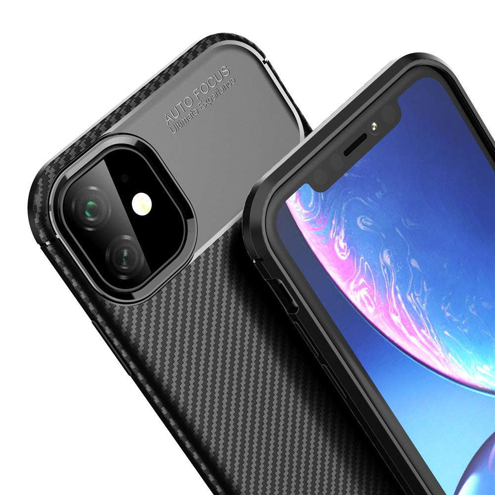 Carbon Fiber Texture Drop-proof TPU Phone Case for iPhone 11 6.1 inch (2019)