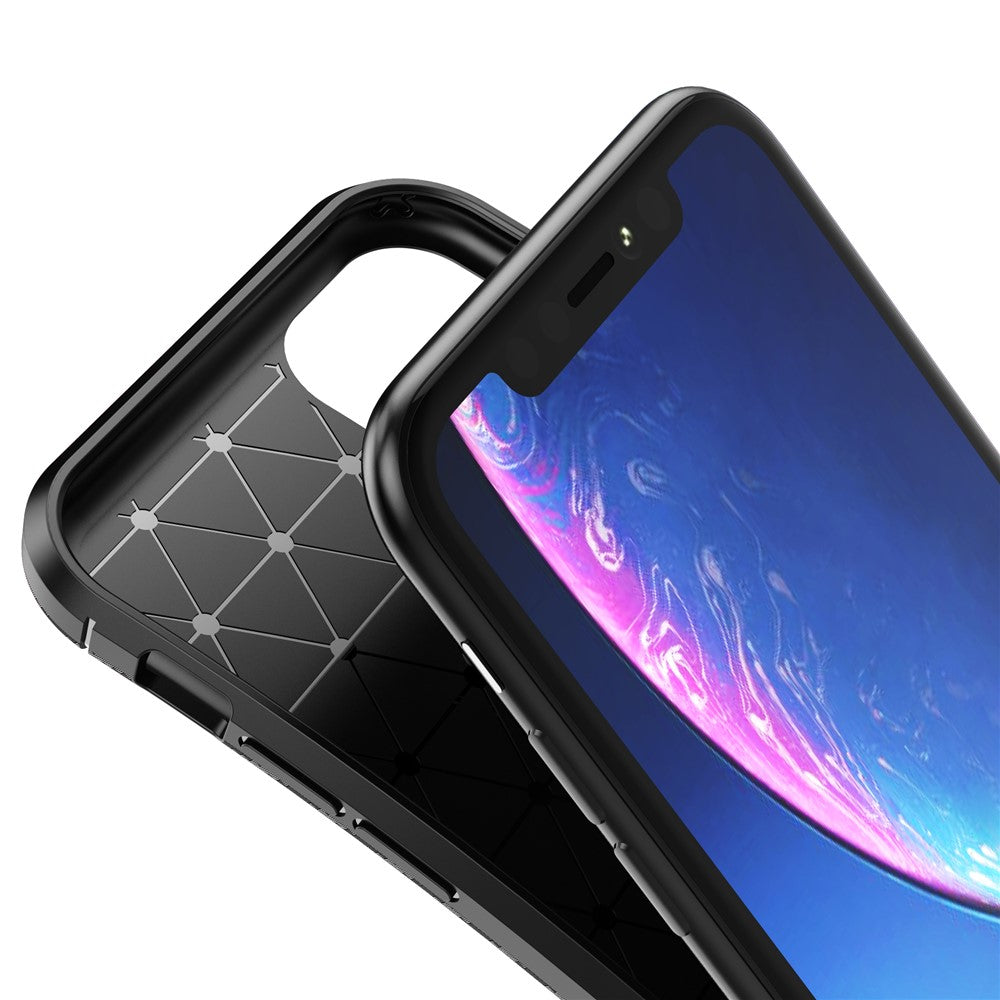 Carbon Fiber Texture Drop-proof TPU Phone Case for iPhone 11 6.1 inch (2019)
