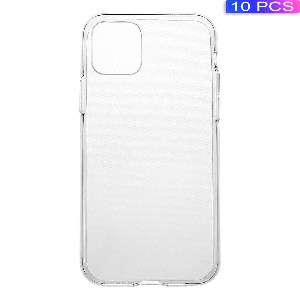 10 st. genomskinligt mjukt TPU-mobilskal för iPhone 11 Pro Max 6,5 tum (2019) med halkfritt insida