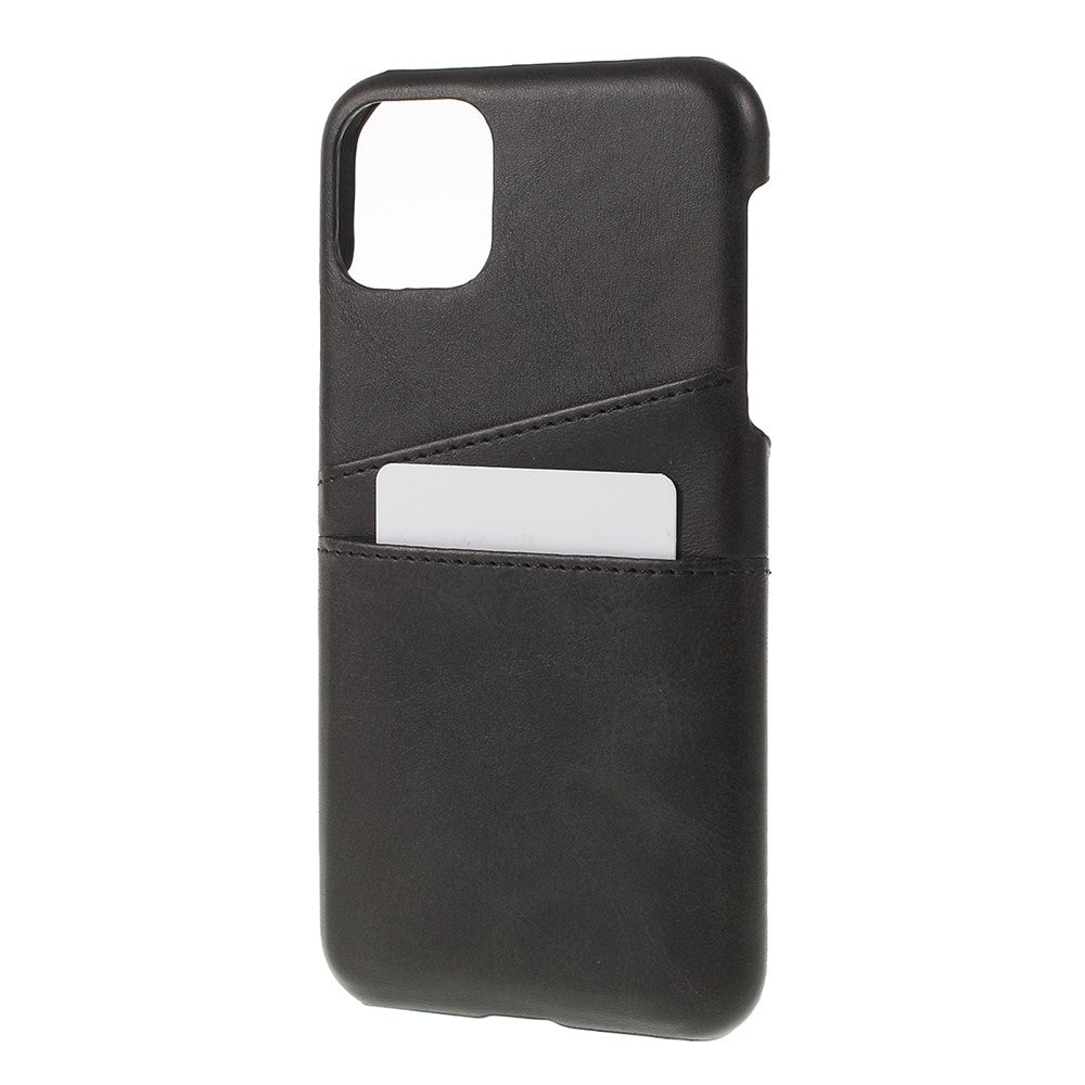 Dobbeltkortholder i PU-læder og PC-cover til iPhone 11 Pro Max 6.5 tommer (2019)