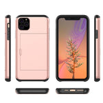Korthållarfodral i plast och TPU-hybrid för iPhone 11 Pro Max 6,5 tum (2019)