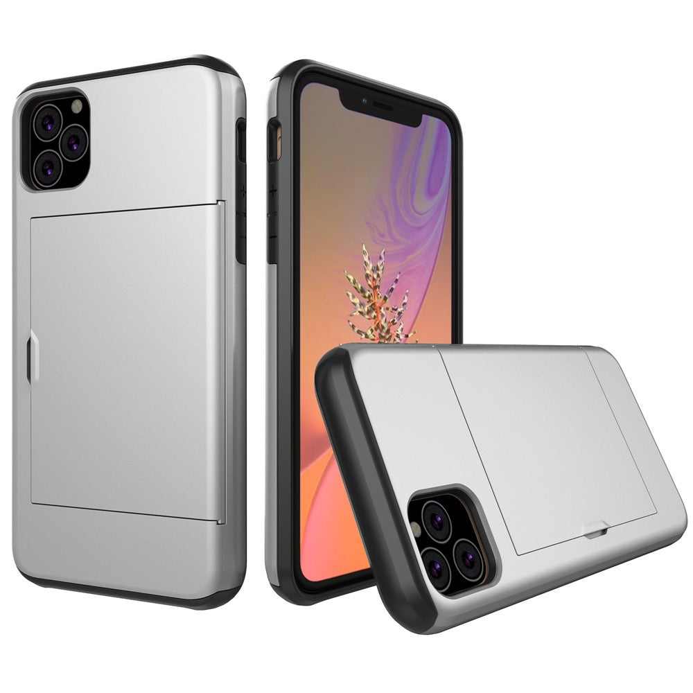 For iPhone 11 6.1 inch (2019) Plastic + TPU Hybrid Case with Card Slot Phone Shell