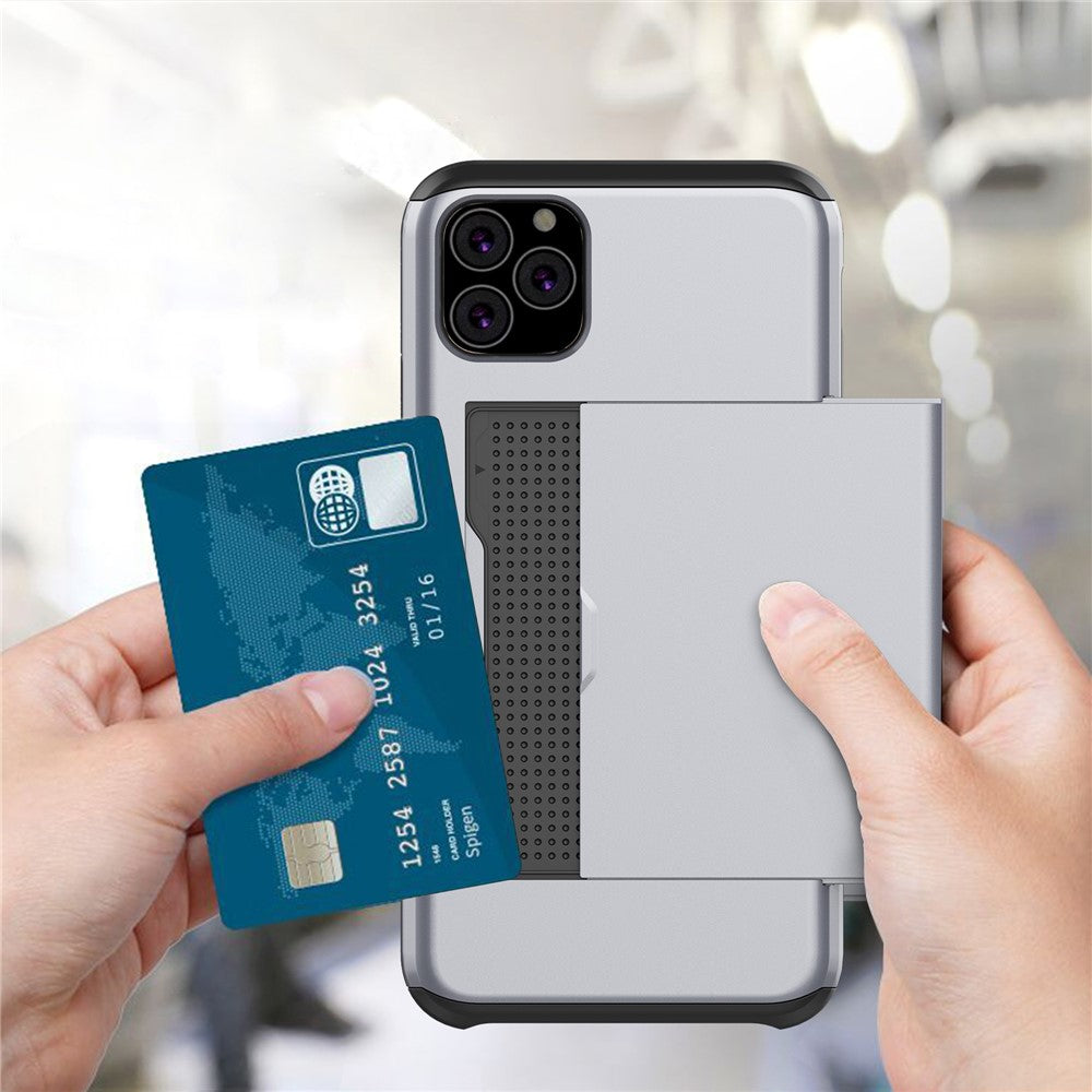 For iPhone 11 6.1 inch (2019) Plastic + TPU Hybrid Case with Card Slot Phone Shell