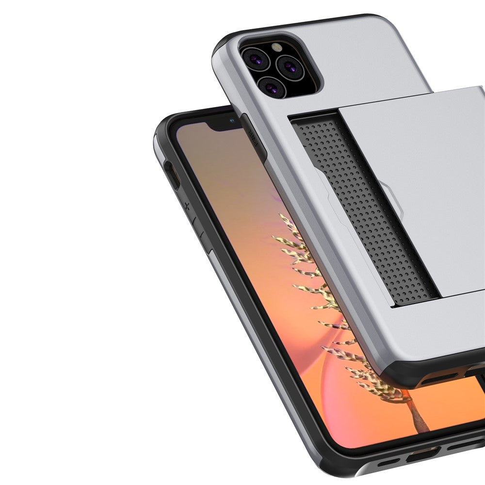 For iPhone 11 6.1 inch (2019) Plastic + TPU Hybrid Case with Card Slot Phone Shell