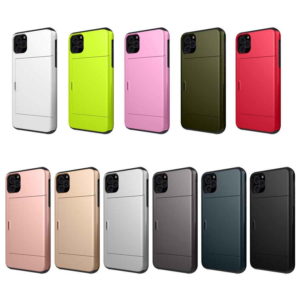 For iPhone 11 6.1 inch (2019) Plastic + TPU Hybrid Case with Card Slot Phone Shell