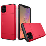 For iPhone 11 6.1 inch (2019) Plastic + TPU Hybrid Case with Card Slot Phone Shell
