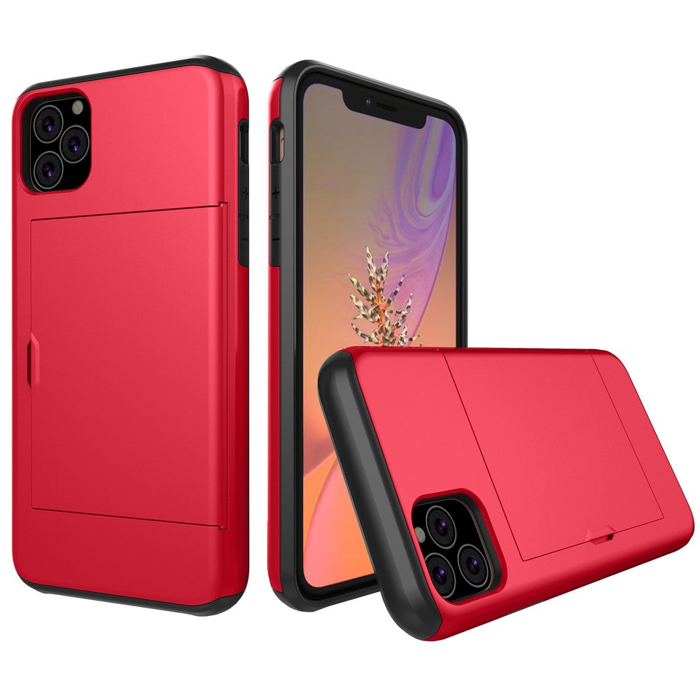 For iPhone 11 6.1 inch (2019) Plastic + TPU Hybrid Case with Card Slot Phone Shell