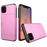 For iPhone 11 6.1 inch (2019) Plastic + TPU Hybrid Case with Card Slot Phone Shell