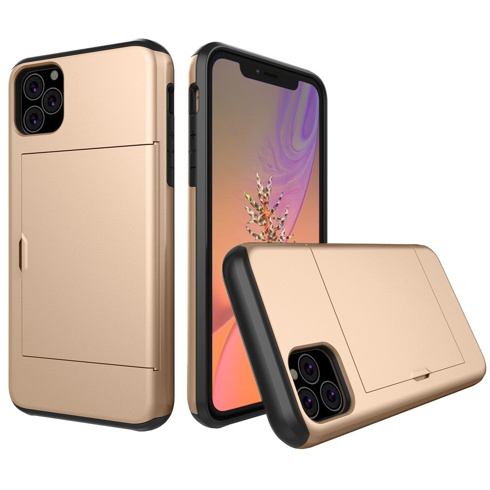 For iPhone 11 6.1 inch (2019) Plastic + TPU Hybrid Case with Card Slot Phone Shell