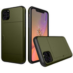 For iPhone 11 6.1 inch (2019) Plastic + TPU Hybrid Case with Card Slot Phone Shell