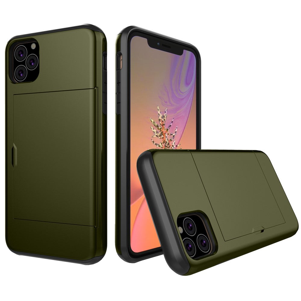 For iPhone 11 6.1 inch (2019) Plastic + TPU Hybrid Case with Card Slot Phone Shell