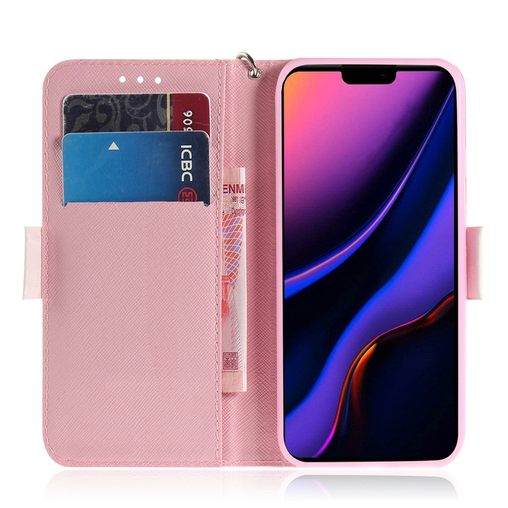 Pung etui med mønster med lysplet-dekor i læder til iPhone 11 6,1 tommer (2019)