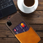 PC + PU + Stof Hybridbagskal med Kortplads til iPhone 11 Pro Max 6.5 tommer (2019)