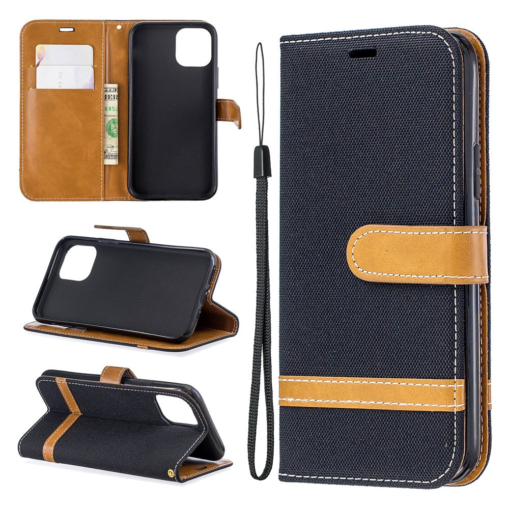 Assorteret farve jeans, stof, læderpung til iPhone 11 Pro 5,8 tommer (2019)