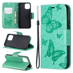 Imprint Butterfly Läderplånboksfodral för iPhone 11 Pro 5,8 tum (2019)