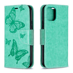 Imprint Butterfly Läderplånboksfodral för iPhone 11 Pro 5,8 tum (2019)