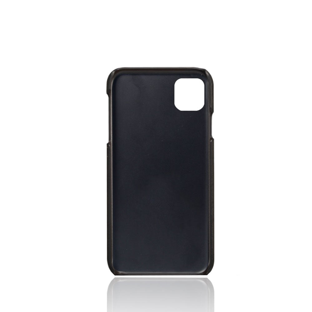 Double Card Slots PU Leather Coated PC Case for iPhone 11 Pro Max 6.5 inch (2019)