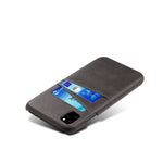 Double Card Slots PU Leather Coated PC Case for iPhone 11 Pro Max 6.5 inch (2019)