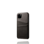 Double Card Slots PU Leather Coated PC Case for iPhone 11 Pro Max 6.5 inch (2019)