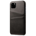 Double Card Slots Case for iPhone 11 6.1 inch, PU Leather Coated PC Slim Fit Protective Phone Cover