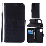 Præg sommerfugleblomster læder mobiltelefoncover til iPhone 11 Pro Max 6,5 tommer (2019)