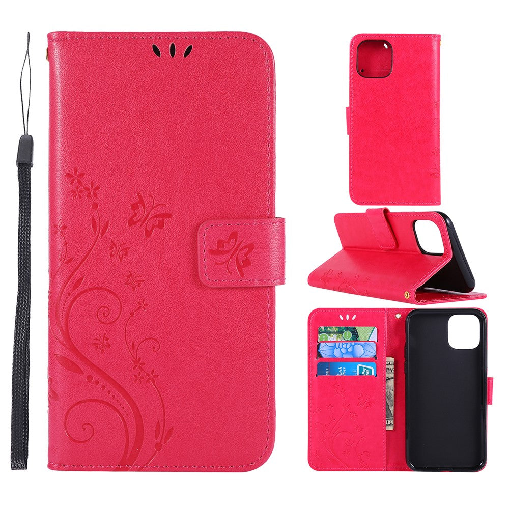 Imprint Butterfly Läderplånboksfodral för iPhone 11 6,1 tum (2019)
