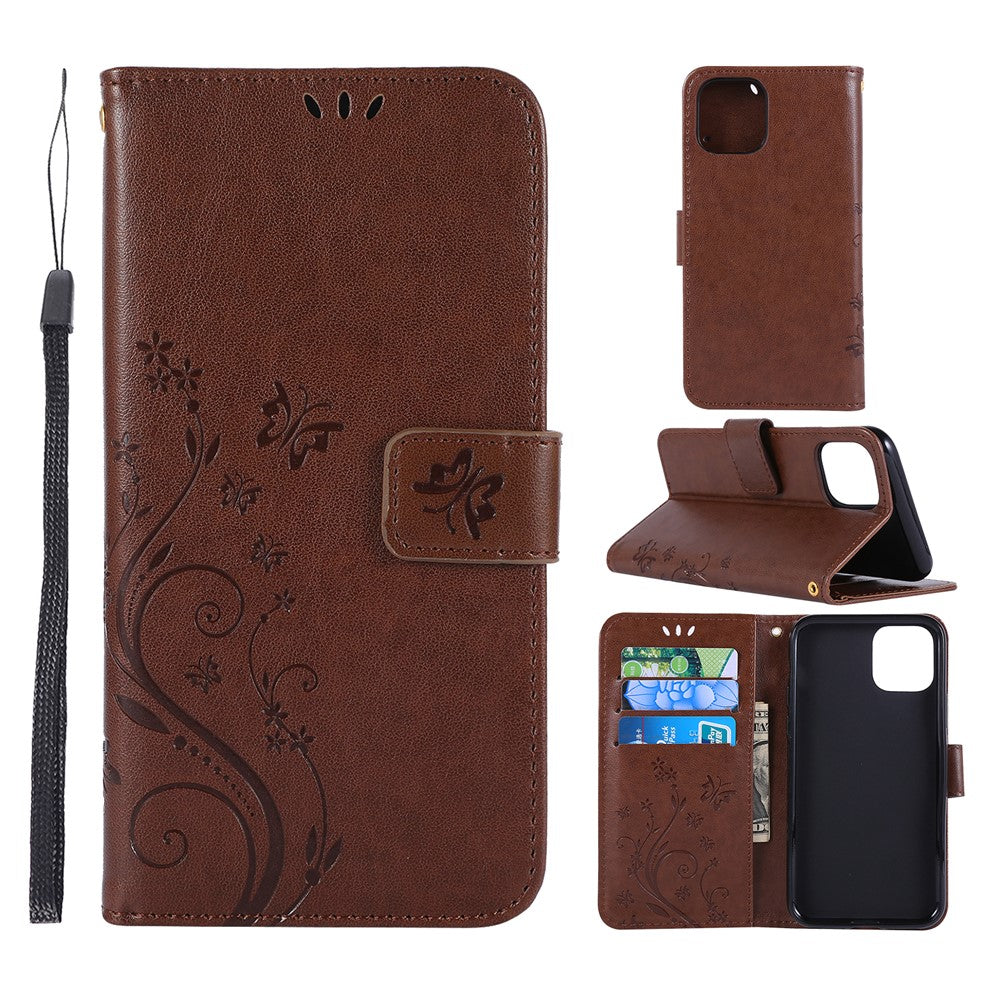 Imprint Butterfly Läderplånboksfodral för iPhone 11 6,1 tum (2019)