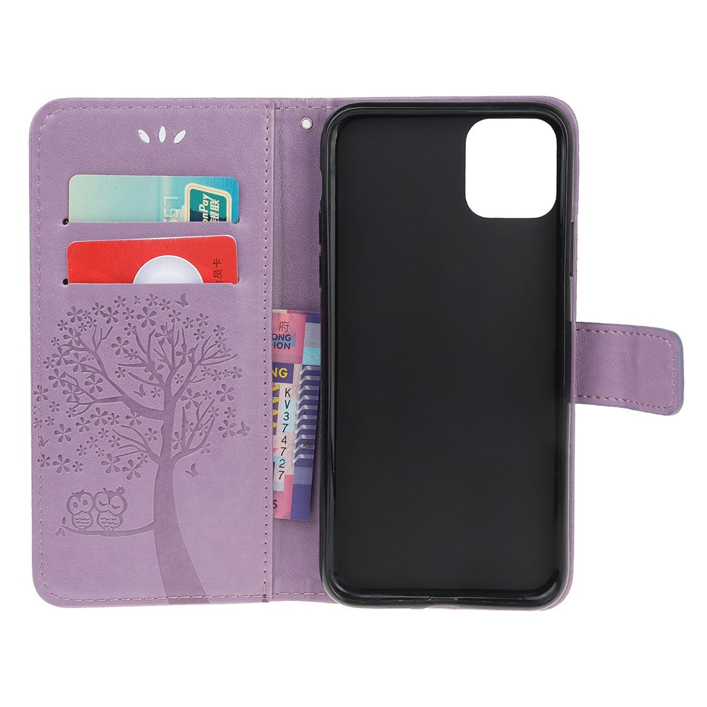 Imprint Tree Owl Læderpung Etui til iPhone 11 Pro 5,8 tommer (2019)