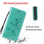 Imprint Butterfly Flowers Leather Wallet Phone Case for iPhone 11 6.1 inch (2019)